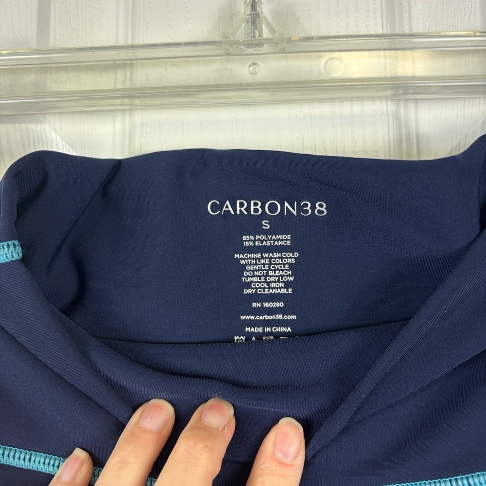NWT Carbon38 navy high rise legging fleece back sz sm - Picture 6 of 10